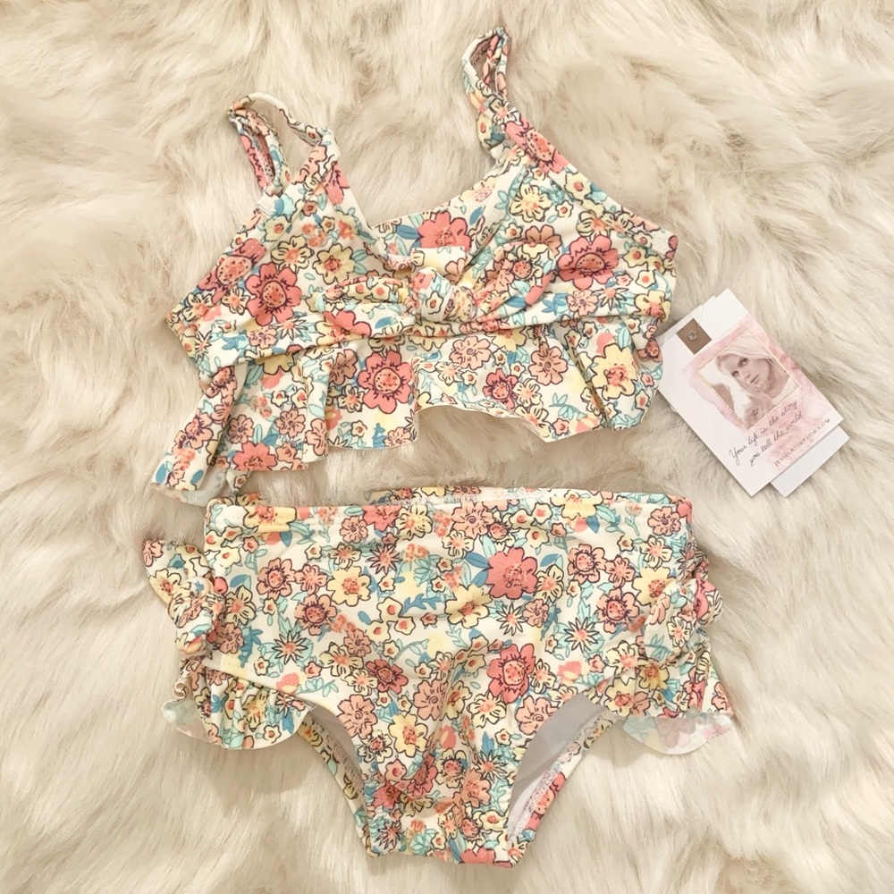 SOLD Jessica Simpson Kids 2pc Floral Swimsuit